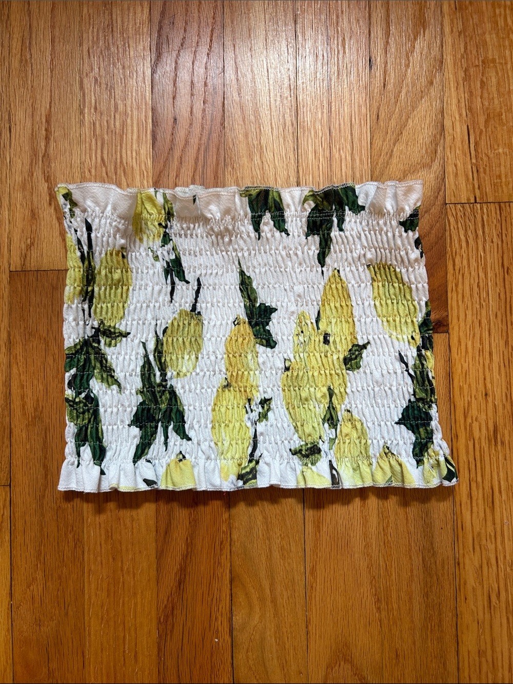 Smocked Lemon Print Tube Top